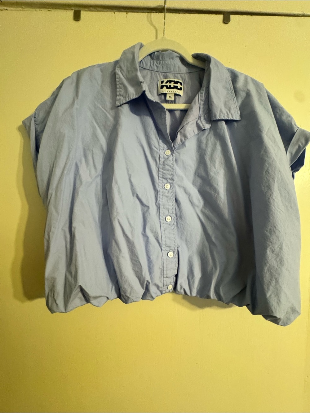 Light Blue Boxy Button-Up Shirt